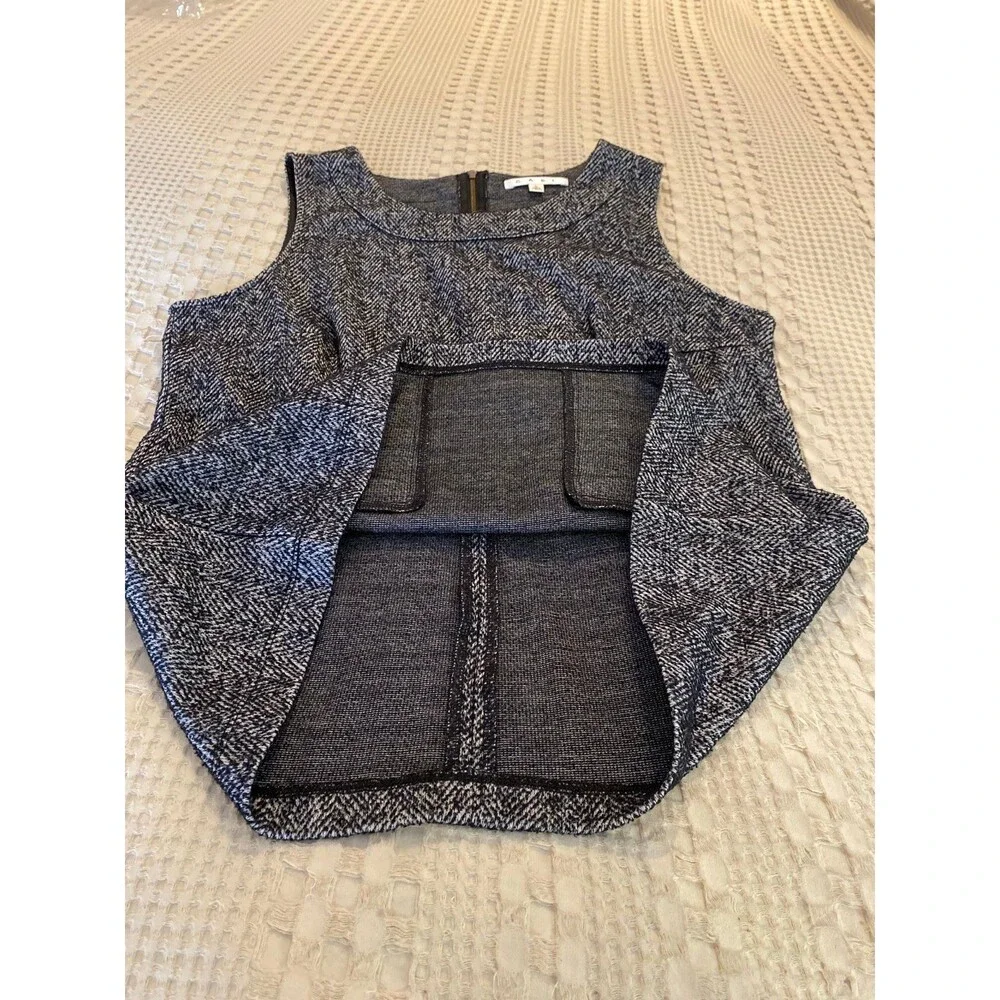 Cabi Women’s‎ Vest Tweed Type Fabric Sz Large Black White Pockets Business Wear